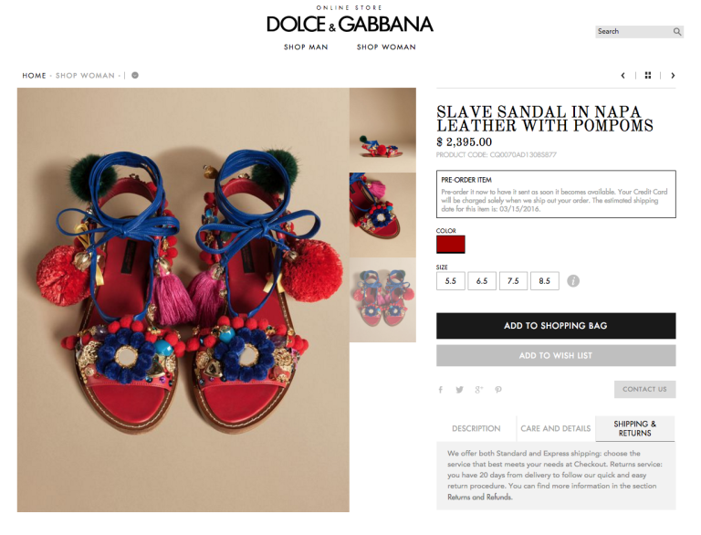 时装界责难 Dolce&Gabbana销售奴隶凉鞋 | 1