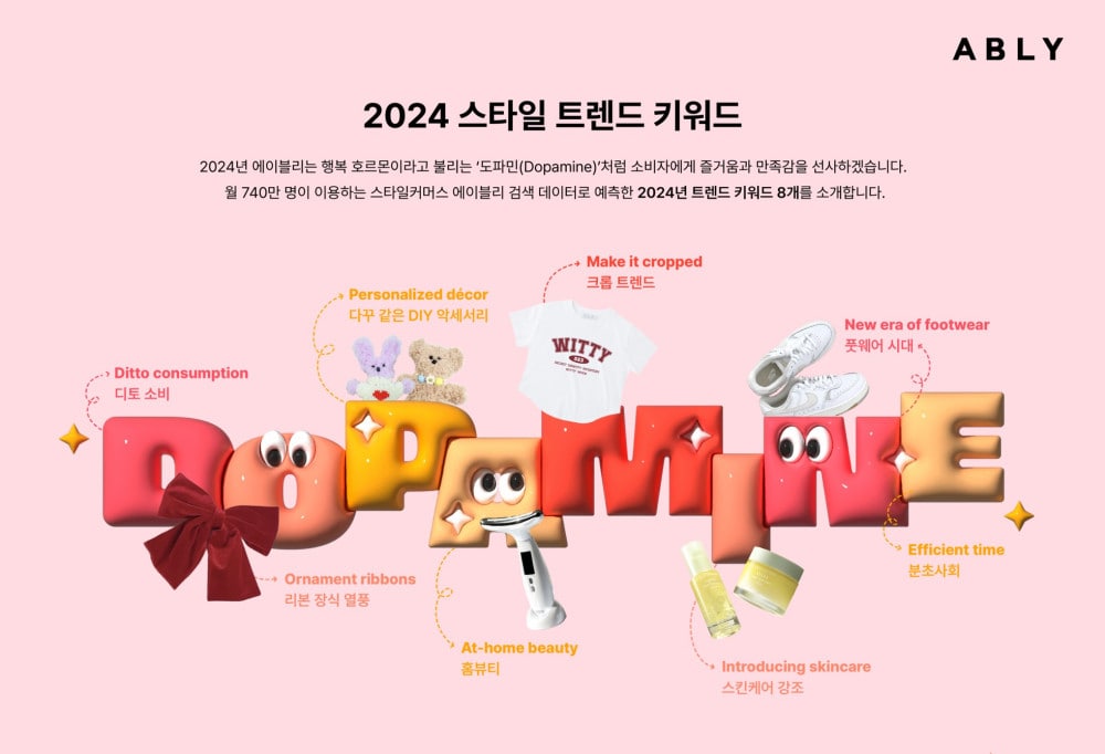 에이블리, 2024 스타일 트렌드 키워드 ‘DOPAMINE’ 선정 | 1