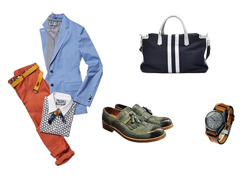 유쾌한 여름 남자의 ‘오렌지vs블루’ 컬러 스타일링 1 ⓒ 레노마, 슈스파