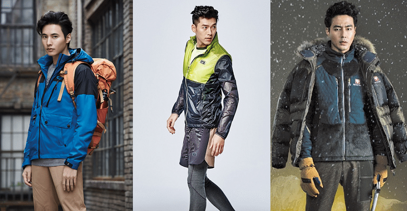 센터폴-원빈, K2-현빈, 블랙야크-조인성